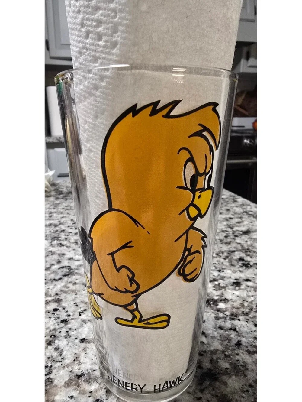 Henery Hawk 1973 Warner Brothers Pepsi White Logo Glass Cup Looney Toons